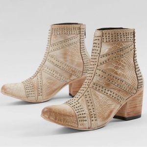 Freebird by Steven Nelle Studded, Distressed and Textured Ankle Boots - Size 9